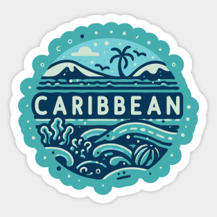 Vintage Caribbean Design Sticker